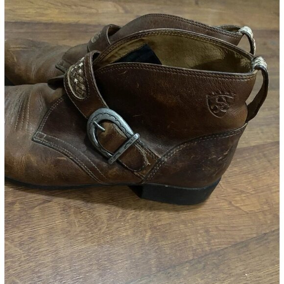 Ariat Brown Distressed Soft Leather Western Ankle Boots Women's Sz 8 - Picture 3 of 5
